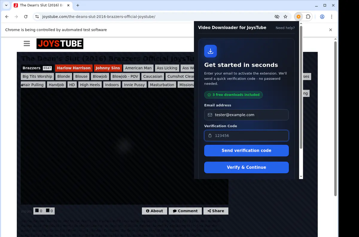 Joystube Video Downloader browser extension screenshot 4